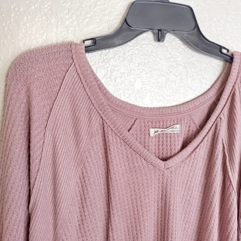 Free people we the free santa clara thermal v neck shirt Maeve sz S - Picture 3 of 7